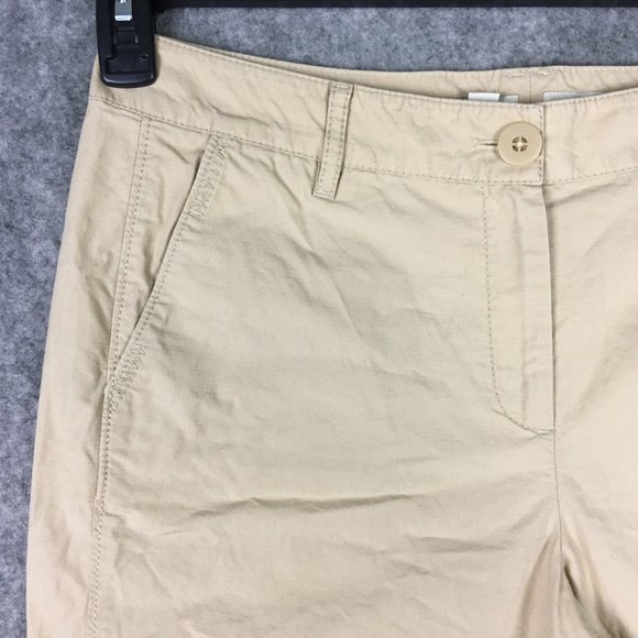J Jill Capris 10 30 Cargo Cropped Khaki Pants Casual Button Pockets Straight - Picture 3 of 13